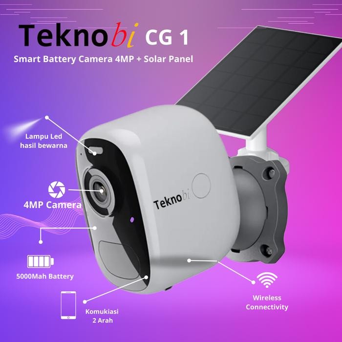 Pilihan- Teknobi Ip Camera Cctv Solar Portable Baterai Cg1 Waterproof Wireless