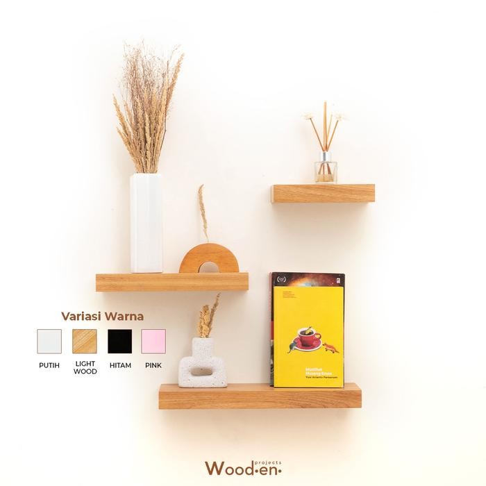 

New Wooden Projects Rak Dinding Minimalis Melayang Tempel Ambalan RTB Organizer Penyimpanan Rumah
