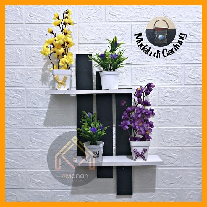 

New [COD] RAK DINDING MINIMALIS MODEL ANGKLUNG RKA0051 - RAK KAYU PAJANG TEMBOK SERBAGUNA ISI 1