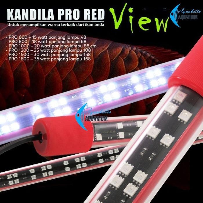 Lampu LED Aquarium View Kandila Pro Red Akuarium Ikan Arwana Mas Koki