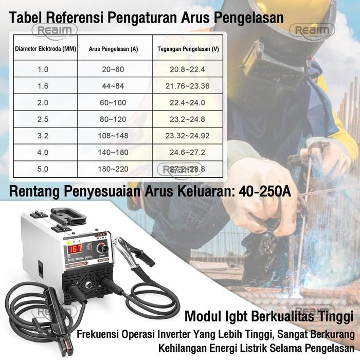 Ready Reaim Mesin Las murah mig Listrik trafo las welding inverter Las Tanpa Gas Travo Inverter MIG