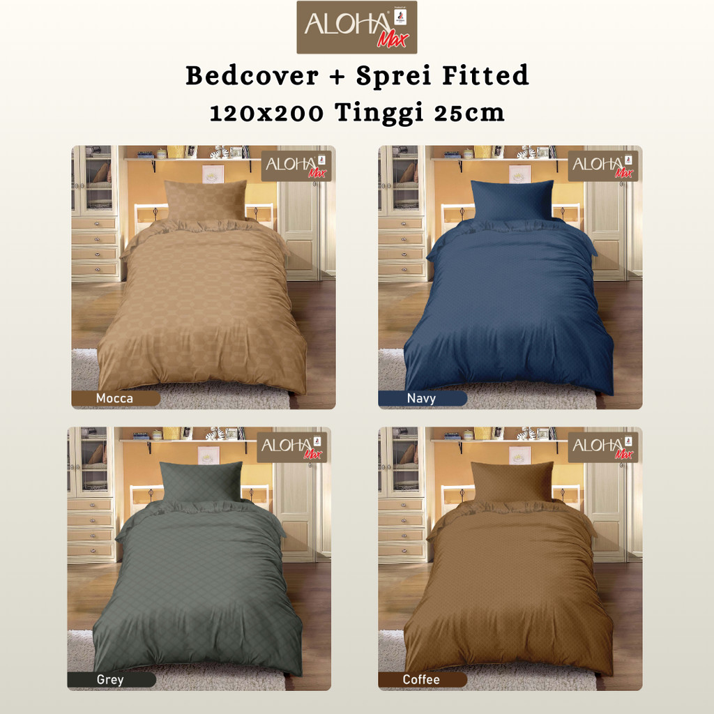 Bedcover + Sprei Fitted Aloha Max 120x200 Tinggi 25cm
