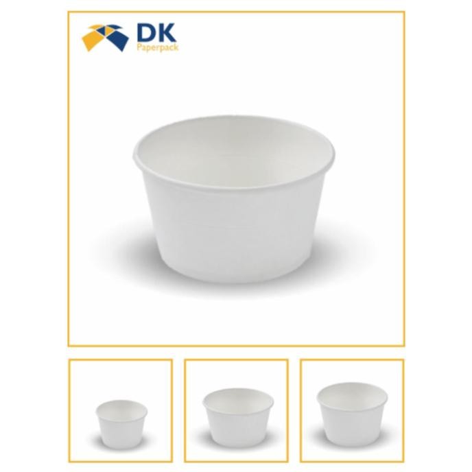 Paper Cup Bowl Polos DK Putih 800 ML (27 Oz) Tanpa Tutup - 25 Pcs