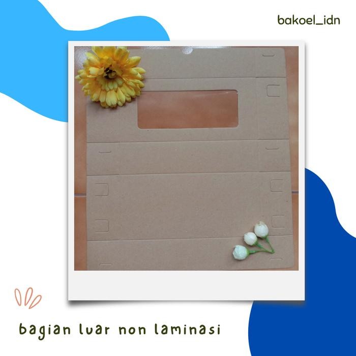 Kardus Kotak Box Kraft Mika Laminasi Jendela Bolu Gulung Mini Kue