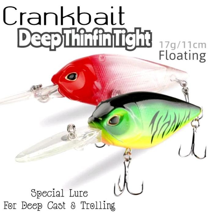 PJS Crank Bait 7cm-17gr Rep Strom Deep Thinfin Lure Casting And Trolling Minnow