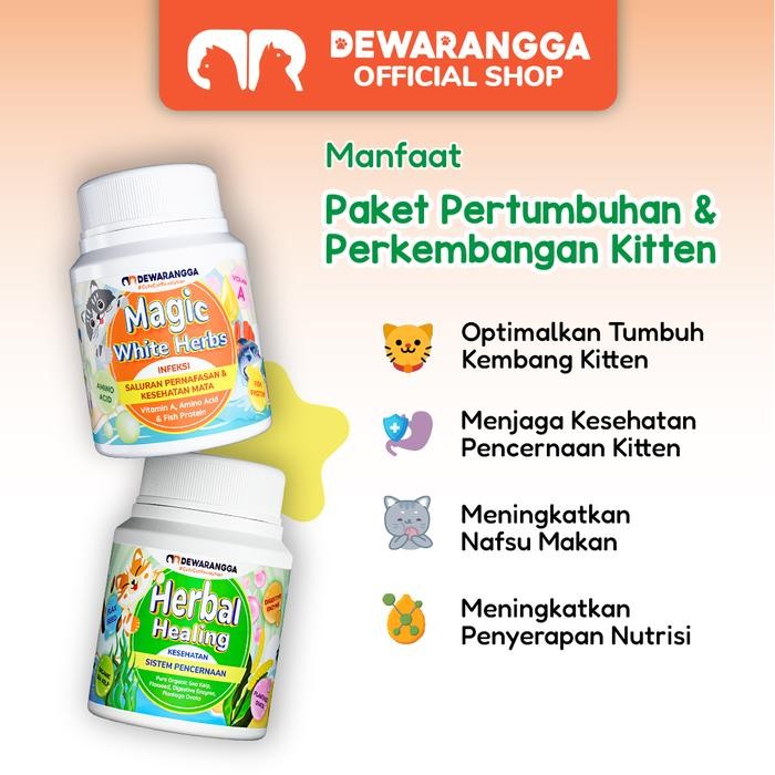 Ready Dewarangga Paket Vitamin Kitten Pertumbuhan & Perkembangan Magic White Herbs & Herbal Healing
