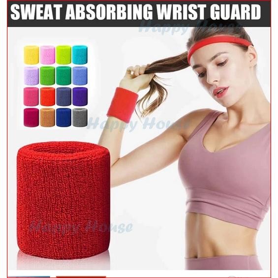 Aolikes Gelang Olahraga Wristband Handband Kain Handuk Premium Anti Keringat Outdoor Volly 100%