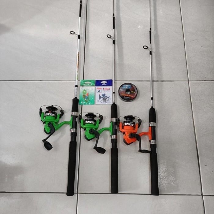 joran set sb2 fiber solid + reel alumunium