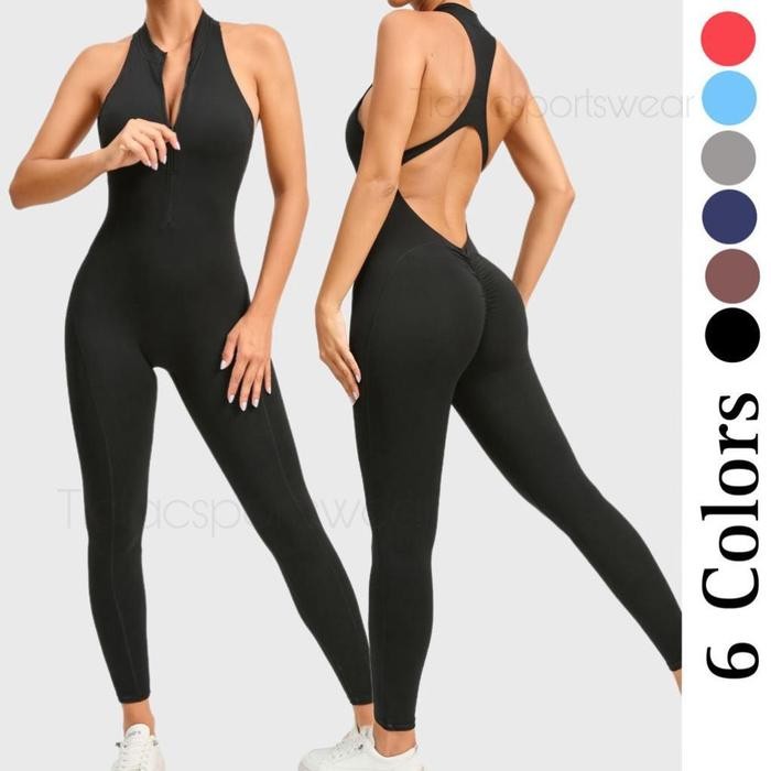 DISKON Ayesha Jumpsuit Olahraga atau Setelan One Set Olahraga Wanita Gym Fitness READY STOCK