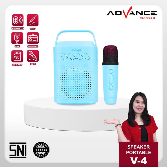 CODN E W  Advance V4 Portable Speaker Bluetooth Plus Mic Wireless karaoke Garansi Resmi 1 Tahun