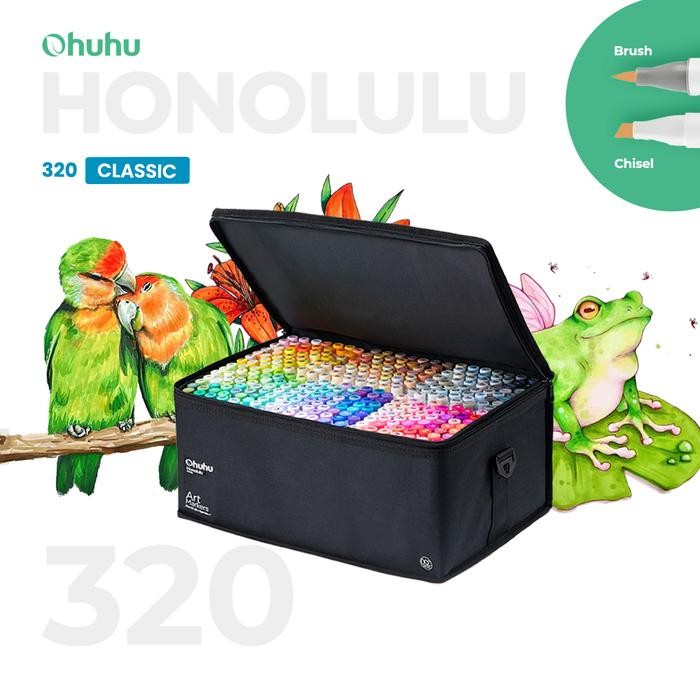 OHUHU Honolulu 320 Colors Dual Tip (Brush & Chisel)