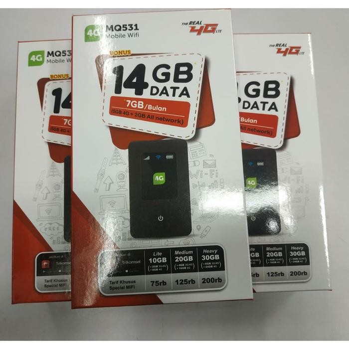 Mifi Modem Wifi 4G MQ531 UNLOCK ALL GSM Free Telkomsel 14GB