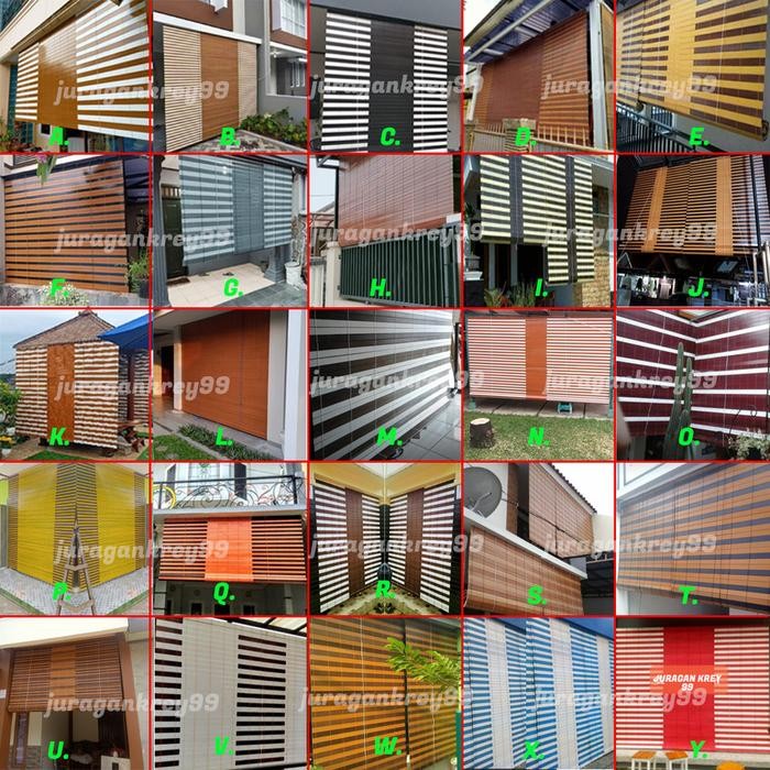 Tirai anti tampias hujan outdoor bahan kayu pvc Custom BONUS Suvenir