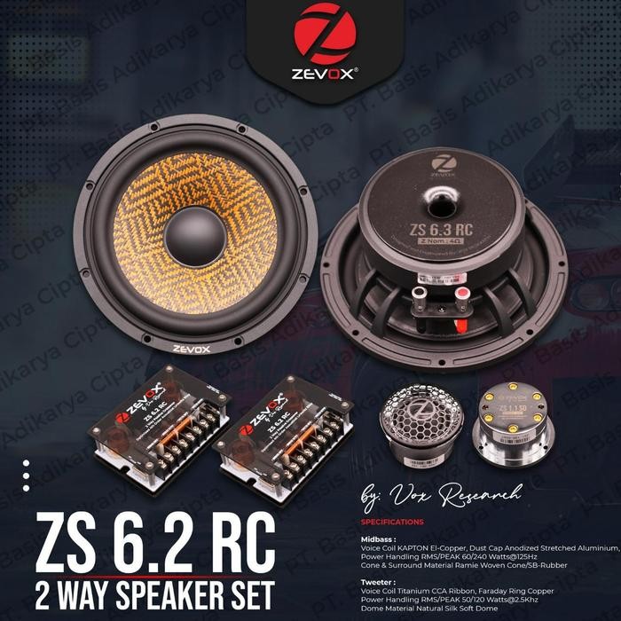 ZEVOX ZS 6.2 RC speaker 2 way split 2 way ZEVOX ZS6.2RC ZS 6.2RC ORIGINAL