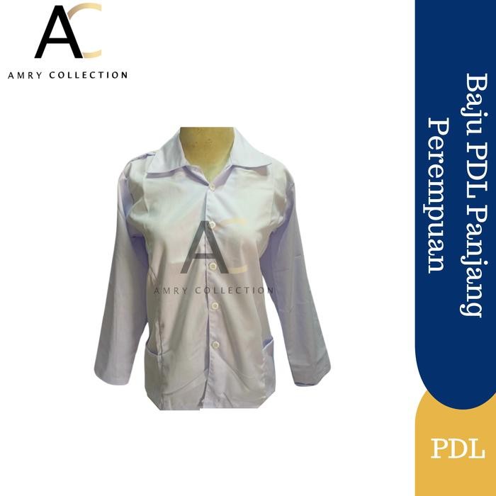 DISKON Baju Dinas Perempuan Kemeja PDL Paskibra Panjang Warna putih SMP SMA Dewasa Putih Polos Baju