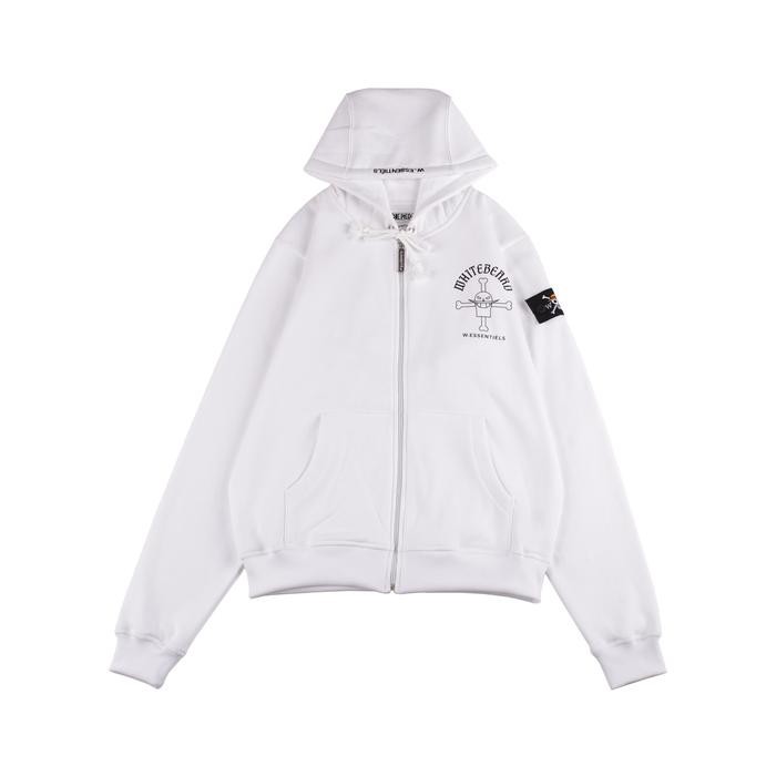 Sale W.Essentiels X One Piece Whitebeard Wanted Poster Oversize Zip Hoodie Blanc White