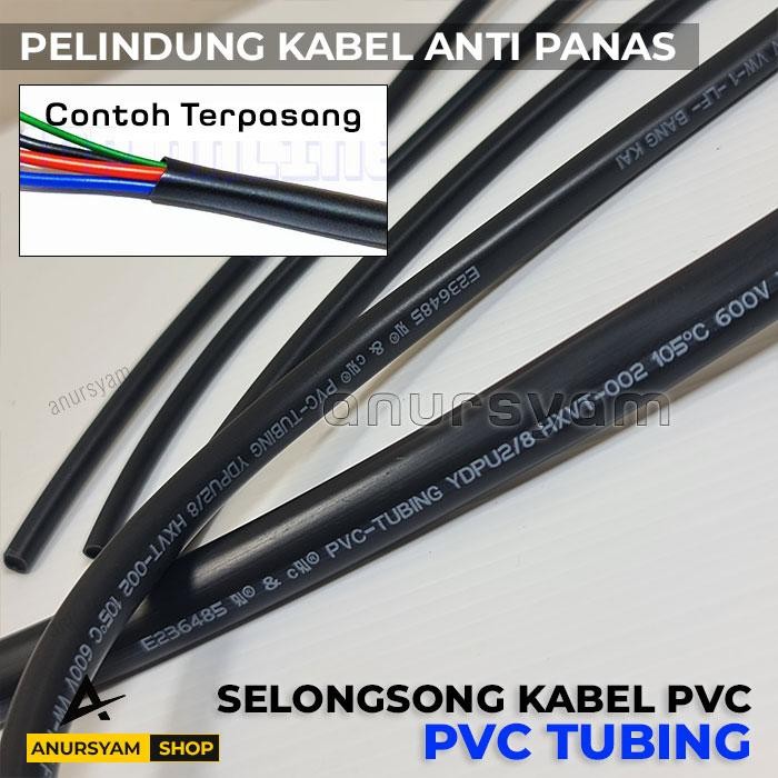 BERKUALITAS Selang Pembungkus Kabel Anti Panas PVC / Karet Pelindung Kabel