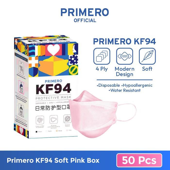KJB Primero Masker KF94 4Ply Soft Pink - 1 box isi 50pcs