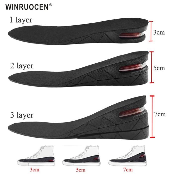 Lansungkirim- Insole Penambah Tinggi Badan Premium Alas Sepatu Pria Wanita Insole Peninggi Badan