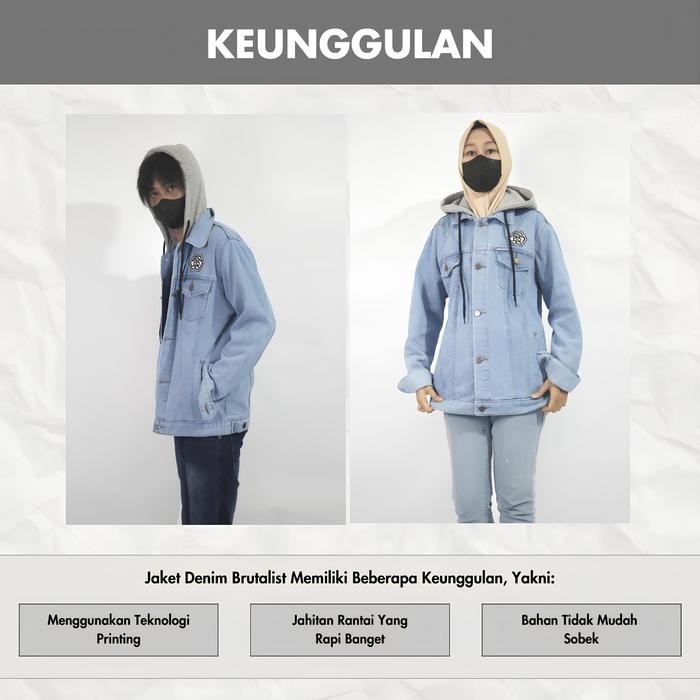 Jaket Jeans Hoodie Cowok Cewek Terbaru Ori Sweater Hodie Pria Wanita Kekinian Anti Angin Tebal Keren