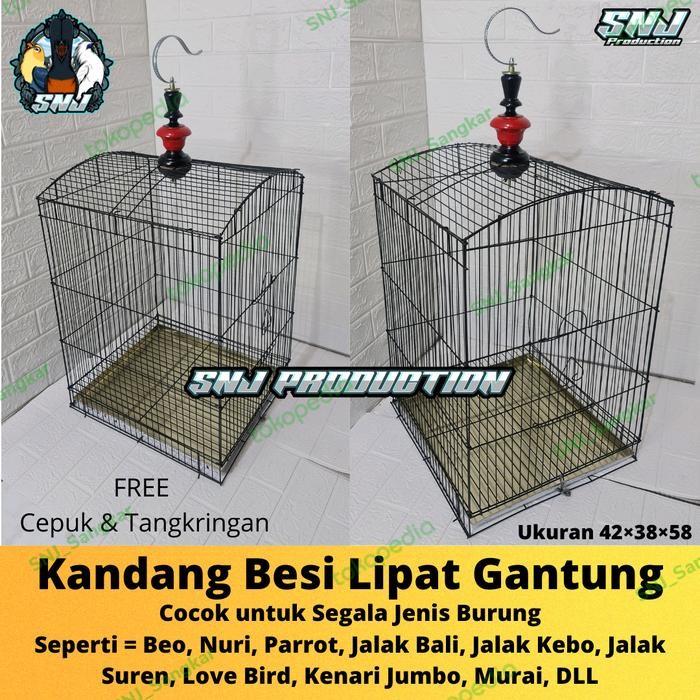 ASLI Kandang Burung Besi Lipat Gantung no 2 Sangkar Besi Lipat Gantung kotak besi gantung READY