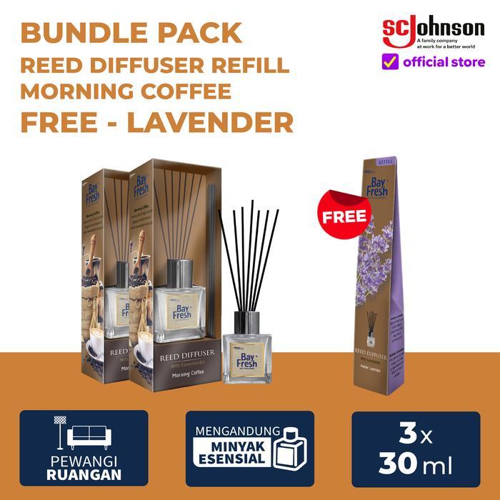 [BUNDLE PACK] - BAYFRESH REED DIFFUSER REGULAR + FREE BAYFRESH REED DIFFUSER REFILL - LAVENDER