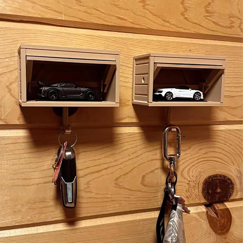 Car Garage Key Holder Front Door Car Key Holder with Opening Door Car Key Hook Garage Shaped Key