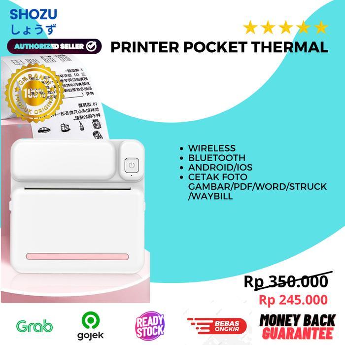 Printer Mini Pocket Portable Bluetooth Thermal Cetak Gambar/Foto ORI