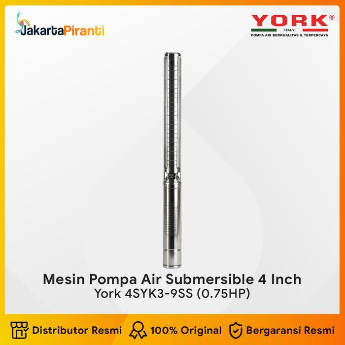 Mesin Pompa Satelit Sibel York 0.75Hp 9Ss Stainless (Submersible Pump) York 4Syk3-9Ss Terbaru 