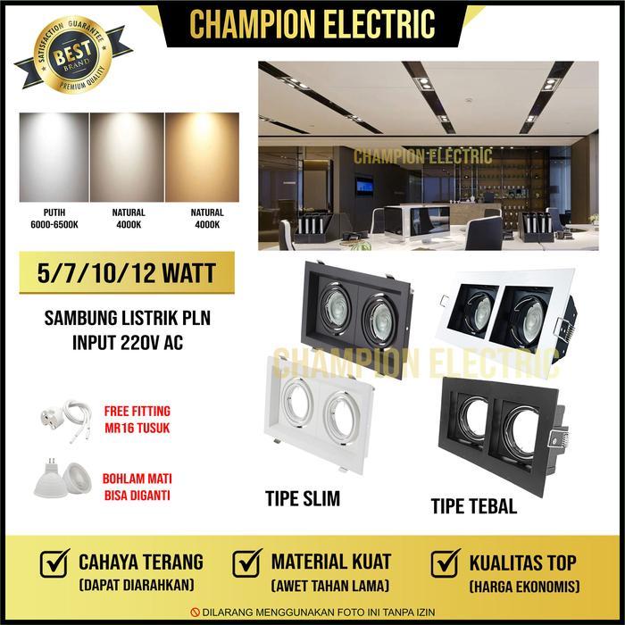 ready Downlight Lampu Sorot 2 x MR16/Rumah Lampu Spot Light MR16 Double