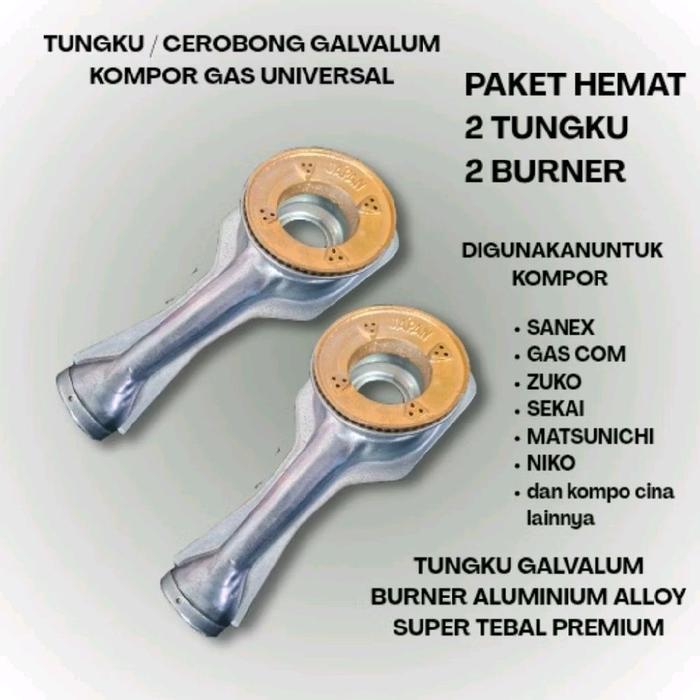 TERLARIS TUNGKU CEROBONG KOMPOR UNIVERSAL / KOMPOR ZUKO / KOMPOR GAS 2 TUNGKI READY