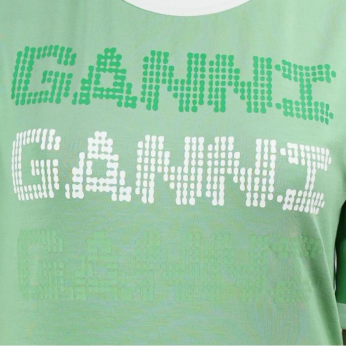 Ganni Bullet Letter Logo Pea Tee