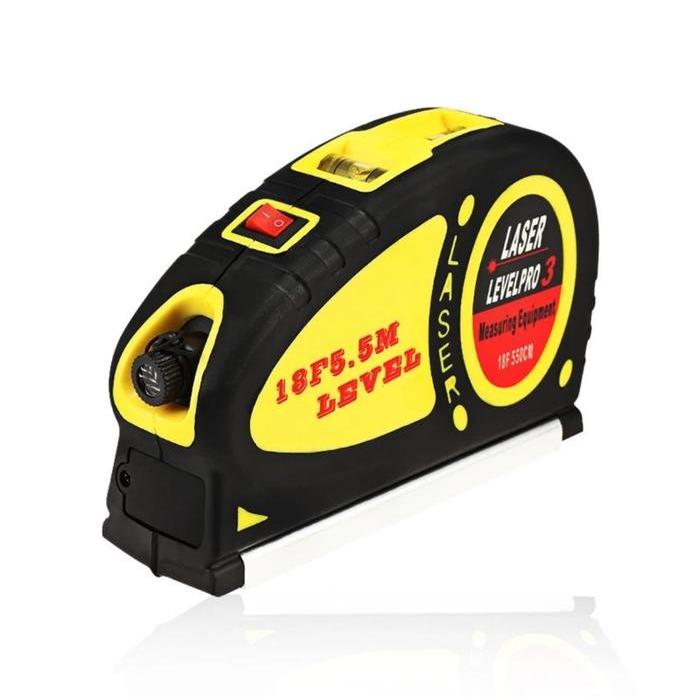 ALLIANCE Meteran Pita Pengukur Laser Inframerah Pengaris Laser Waterpass Meteran Laser manual 5,5 M