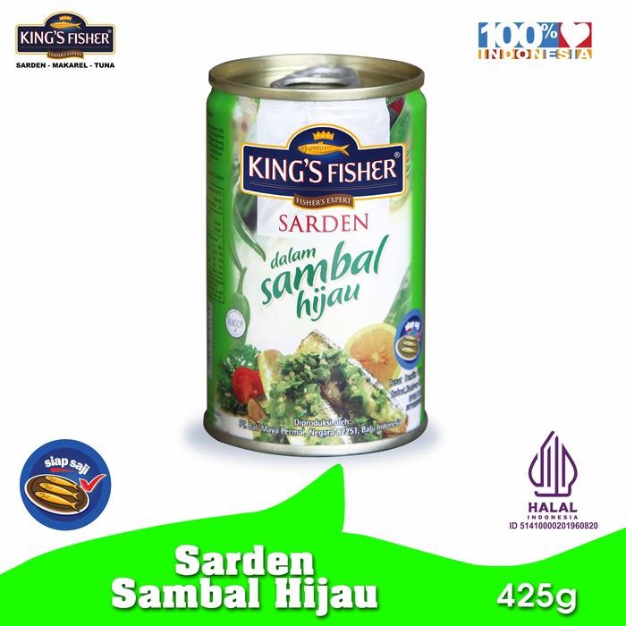 

Mamiseler45 - Paket 2Pcs King'S Fisher Sarden Sambal Hijau 425G - Makanan Kaleng Praktis