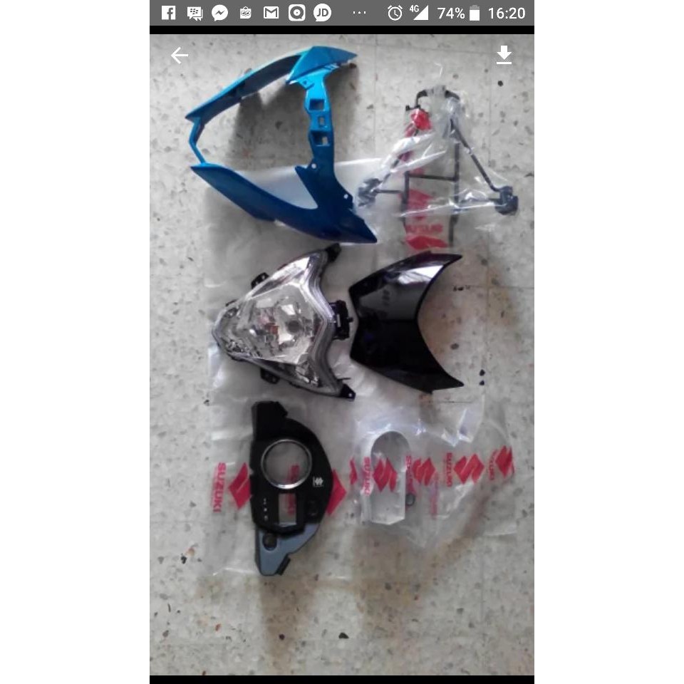 Kepala Lampu Headlamp Satria Fu Facelift 2015 Biru Gp