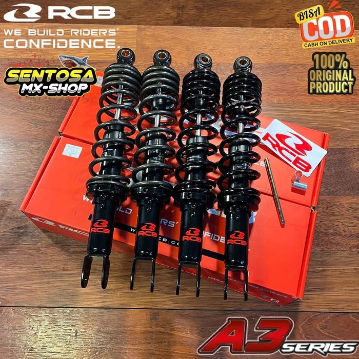 SHOCK BELAKANG RCB A3 SERIES NON TABUNG UKURAN 365MM PCX160 PCX 150 ADV RCB ORIGINAL