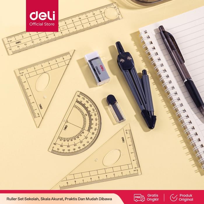 

Deli Set Penggaris Skala yang akurat mudah dibawa dan praktis 9591 Pensil