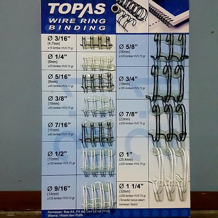

RING JILID KAWAT 3/4 F4 26 LUBANG SPIRAL 2:1 TOPAS O-BINDING WIRE