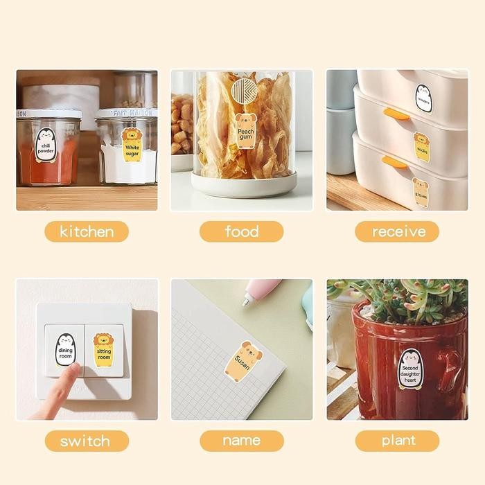 

NIIMBOT D101 Stiker Kertas Label Termal Warna Stiker Stiker Nama Stiker Kreatif Hewan Kartun Stiker