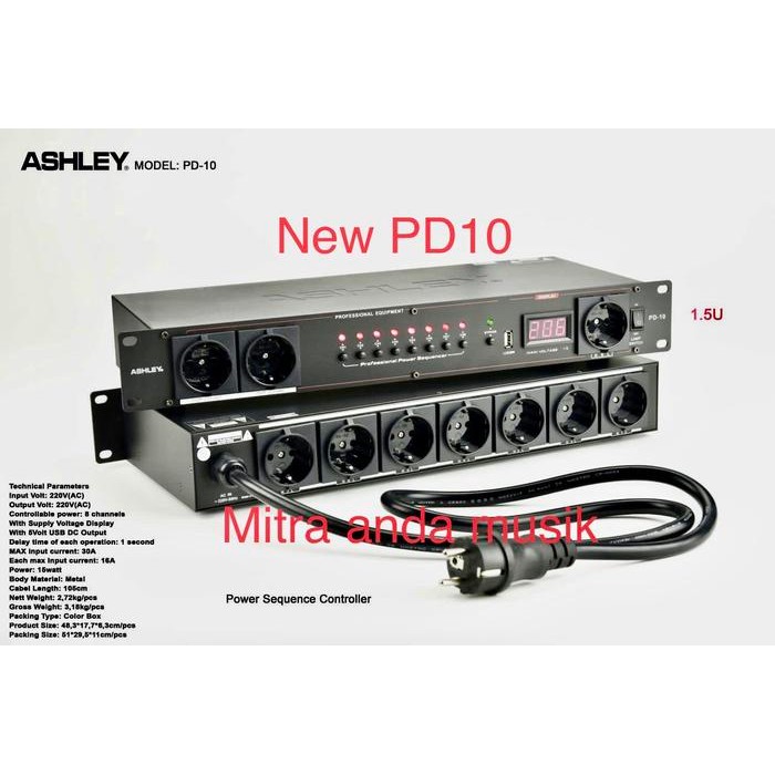 Ashley Pd10 Power Sequence Power Sequence Controller 8 Annel Colokan Listrik