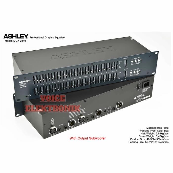 Equaliser Ashley Fessional Mqx 2310 With Output Subwoofer