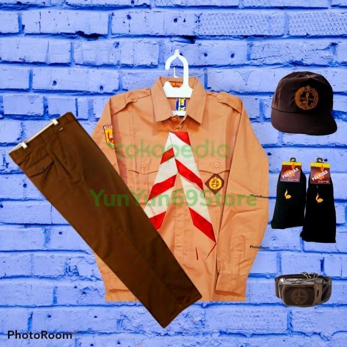 PAKET BAJU PRAMUKA SMP PENGGALANG ATASAN BAWAHAN PANJANG PRIA FAMATEX