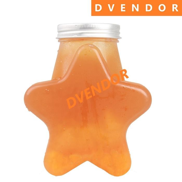 BOTOL MINUM BENTUK BINTANG 500 ML 200 PCS UNTUK JUALAN BOBA TEA MILK JUS BOBA SAGO JELLY DRINK UNIK