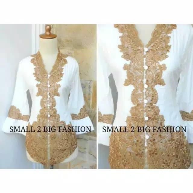 kebaya putih / kebaya encim bordir / kebaya katun semi sutera / kebaya