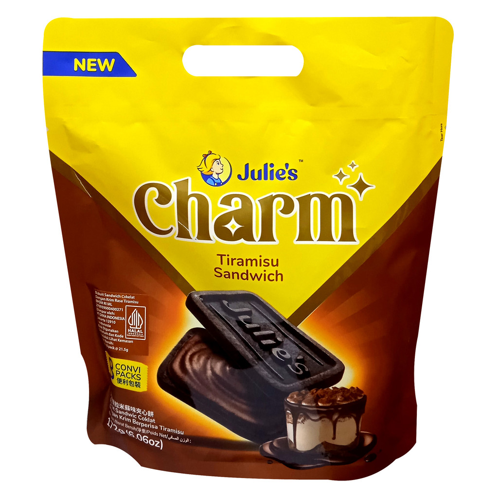 

S07739 JULIES CHARM TIRAMISU SANDWICH 172GR PACK MAJU BERSAMA (20250915)