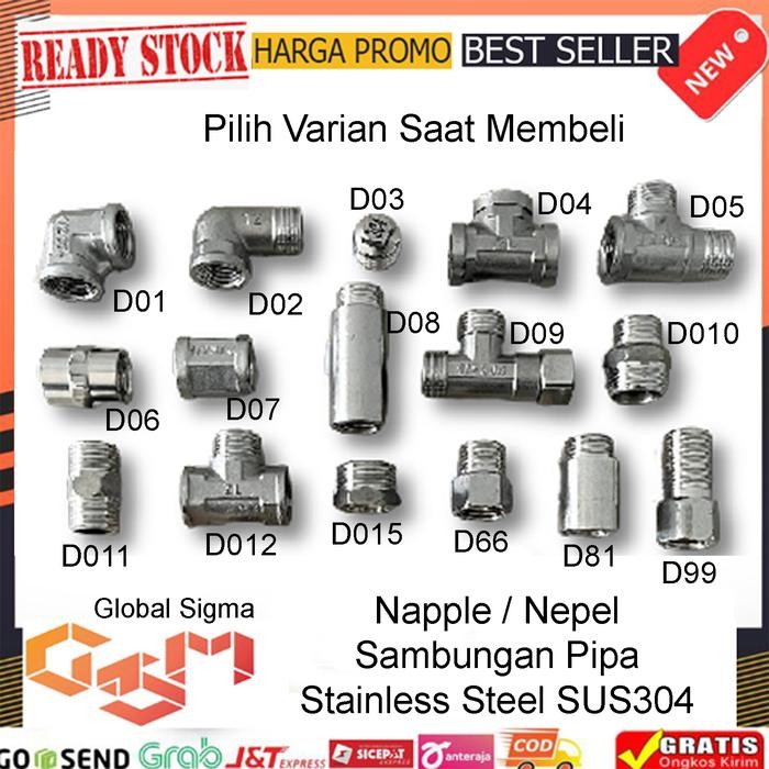 New Double Nepel T L Napple inch Sock Drat Luar Sok Sambungan Keran Air
