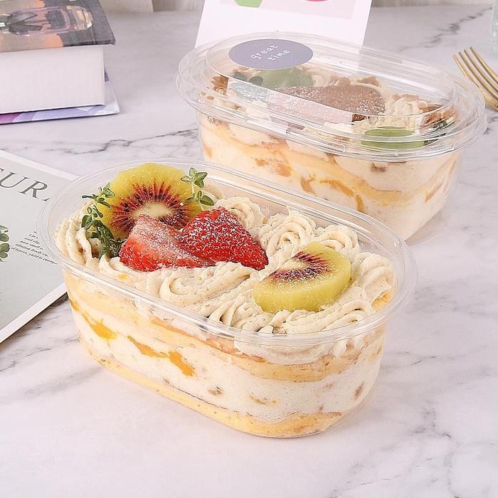 Korean Dessert Box Oval Premium Cup Puding Tiramisu Salad Kue