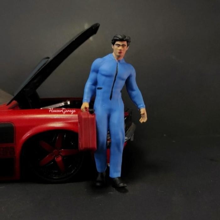 Pilihan- Hg Figure Mekanik #04 Skala 1/32 Garasi Bengkel Mobil Diorama - N0