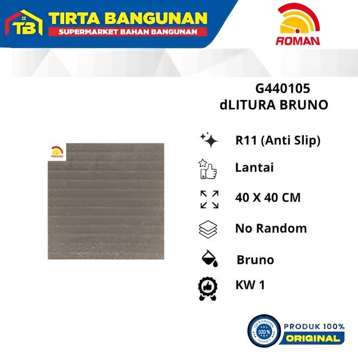 ROMAN KERAMIK 40 X 40 CM FLOOR TILE G440105 dLITURA BRUNO / KERAMIK LANTAI KW 1 Kayu