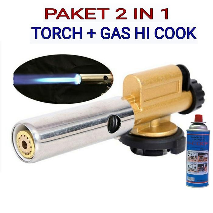 Diskon Portable Torch Flame Gun Jet /Alat Las/Alat Bakar Bbq + Gas Hi-Cook